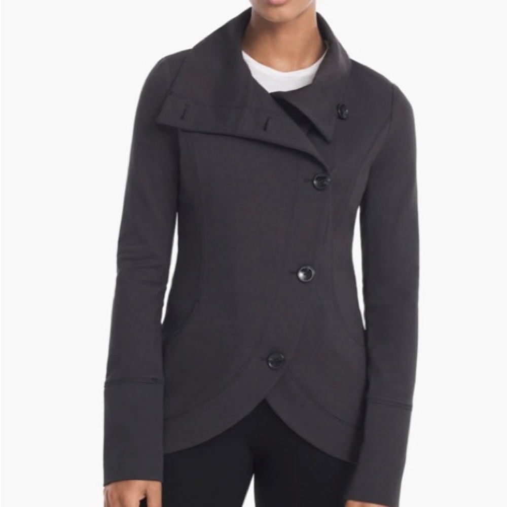 White House Black Market Asymmetrical Button-Front Jacket Sz 12